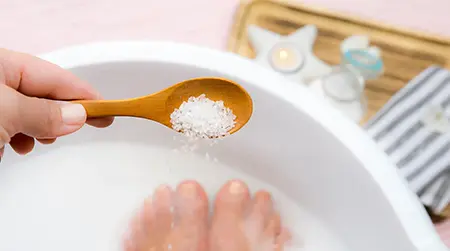Epsom Salt Soak: Soak legs in warm Epsom salt water to relax muscles.