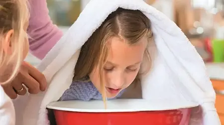 Steam Inhalation: Inhale steam to ease throat dryness and congestion.